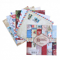 Набор бумаги 14,5х14,5 см "Новогодняя почта", 6 листов (АртУзор)