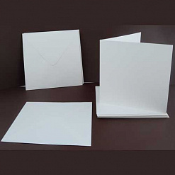 Набор заготовок для открыток 13,5х13,5 см "Квадратные белые" с конвертами (DoCrafts)