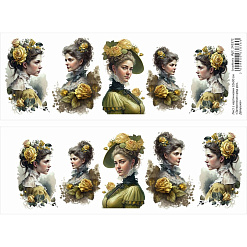 Лист с картинками 10х30 см "Затерянная среди роз. Девушка" (ScrapMania)