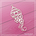 Чипборд "Клетка с цветочным завитком. Два цветка", 3,1х8,5 см (СкрапМагия)