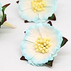 Цветок китайского пиона "Крупные тычинки. Голубой с белым", 1 шт (Craft)