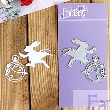 Нож "Кролик и часы", 4х4 см (Fantasy)