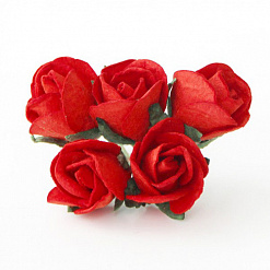 Букет больших роз с полураскрытым бутоном "Красный", 10 шт (Craft)
