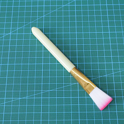 Синтетическая кисть для нанесения клея "Желтая с розовым хвостиком", с ворсинками, 1 шт (Pty Китай)