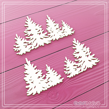 Чипборд "Елочки", 8х4,7 см (СкрапМагия)