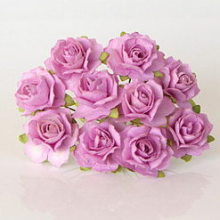 Букет кудрявых роз "Светло-сиреневый 2", 2 см, 10 шт (Craft)