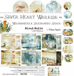 Набор бумаги 30х30 см "Silver heart warrior", 6 листов (CraftO'clock)