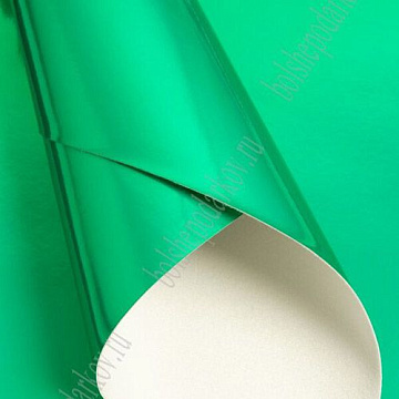 Отрез экокожи А4 "Зеркальный. Зеленый 10"
