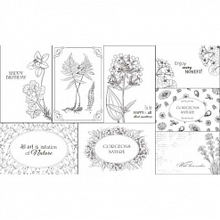Набор текстурированных карточек "Botany summer" на английском (Фабрика Декору)
