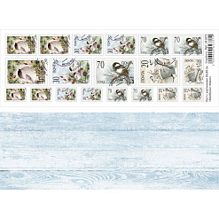Лист с картинками 10х30 см "Воробушки. Марки" (ScrapMania)