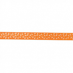 Лента репсовая "Мелкие цветы. Оранжевая", ширина 12 мм, длина 90 см (Magic Hobby)