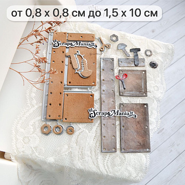 Нож "Конструктор с шурупами", 1,5х10 см (ScrapMania)
