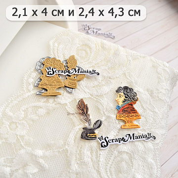 Нож "Школьная жизнь. Литература", 2,4х4,3 см (ScrapMania)