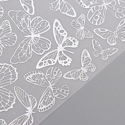 Лист веллума 30х30 см с фольгированием "Silver Butterflies" (Фабрика Декору)