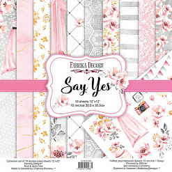 Набор бумаги 30х30 см "Say yes", 10 листов (Фабрика Декору)