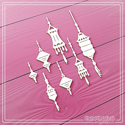 Чипборд "Китайские фонарики 3", 7,7х1,5 см (СкрапМагия)