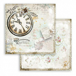 Бумага 30х30 см "Romantic collection. Journal. Clocks" (Stamperia)