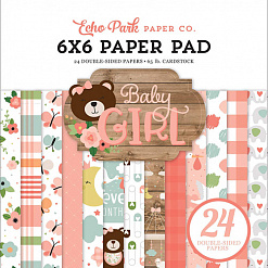 Набор бумаги 15х15 см "Baby Girl", 24 листа (Echo Park)