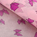 Отрез тонкого фетра, 1,2 мм, 100х50 см с рисунком "Бабочки", розовый