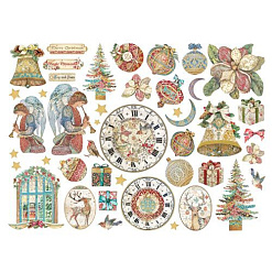 Набор вырубок из плотного картона "Christmas greeting", 48 шт (Stamperia)