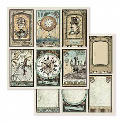 Бумага 30х30 см "Voyages Fantastiques. Cards" (Stamperia)