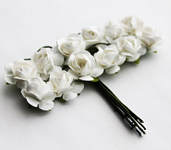Букет бумажных цветов "Розы средние. Белые", 12 шт