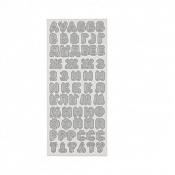 Набор наклеек из плотного картона 15х34 см "Алфавит. Серый" (Mr.Painter)
