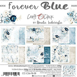 Набор бумаги 15х15 см "Forever blue", 24 листа (CraftO'Clock)