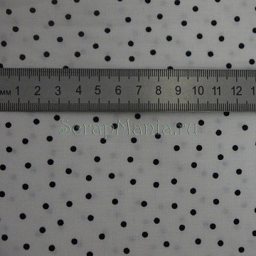 Отрез ткани "Черные точки на белом фоне" 50х110 см (Stoff)