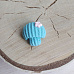 Акриловое украшение "Грибочек вязаный. Пыльно-голубой", 1,7х1,8 см, 1 шт