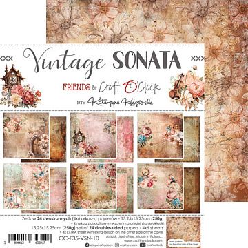 Набор бумаги 15х15 см "Vintage sonata", 24 листа (CraftO'clock)