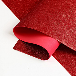 Лист фоамирана 60х70 см с глиттером "Красный"