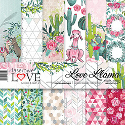 Набор бумаги 30х30 см "Love Llama", 6 листов (Laserowe LOVE)