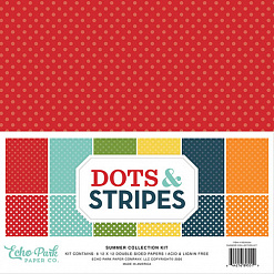 Набор бумаги 30х30 см "Dots & Stripes. Summer", 12 листов (Echo Park)