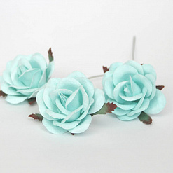 Цветок розы коттеджной "Средний. Бирюзовый", 4 см, 1 шт (Craft)