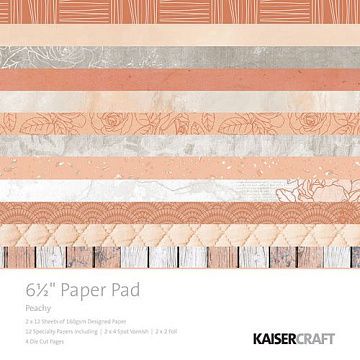 Набор бумаги 16,5х16,5 см с фольгированием "Peachy", 40 листов (Kaiser)