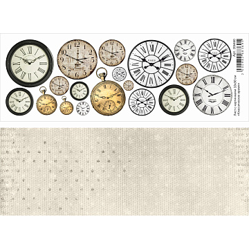 Лист с картинками 10х30 см "Классическое время" (ScrapMania)