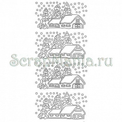 Контурные наклейки "Снежные ландшафты", лист 10x24,5 см, цвет золото