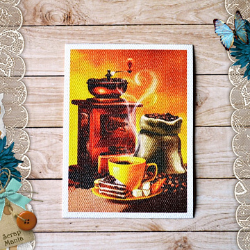Тканевая карточка "Магия кофе. Твой день" (ScrapMania)