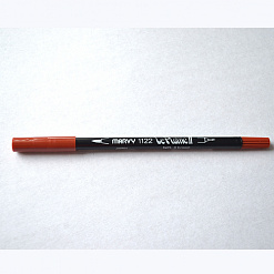 Маркер акварельный двусторонний "Le plume 2", толщина 0,3 мм, цвет коричневый (Marvy Uchida)