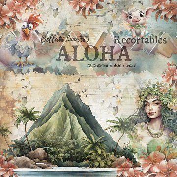 Набор бумаги 20х20 см "Aloha recortables", 12 листов (BellaLuna)
