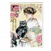 Тканевая карточка "Дама с котом" (SV)