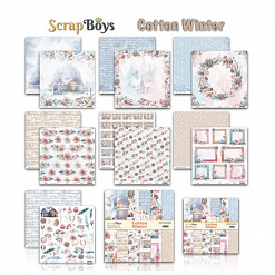 Набор бумаги 15х15 см "Cotton winter", 24 листа (ScrapBoys)