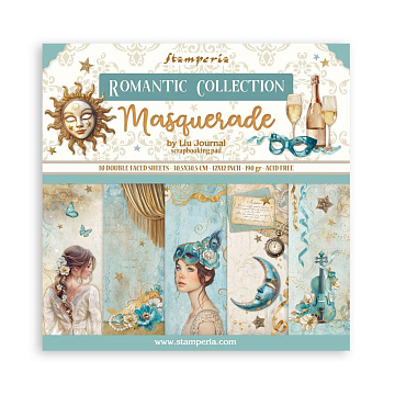 Набор бумаги 30х30 см "Masquerade", 10 листов (Stamperia)