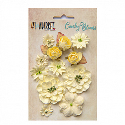 Набор бумажных цветов "Country blooms. Cream" (49Market)