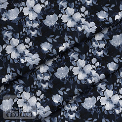 Отрез ткани 79х50 см "Ночные цветы" (Cotton)