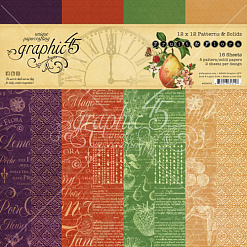 Набор бумаги 30х30 см "Fruit & Flora. Фрукты и Флора. Фоновый", 16 листов (Graphic 45)