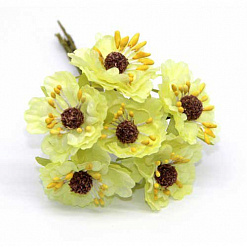 Букетик цветов с тычинками "Светло-желтый" (Рукоделие)