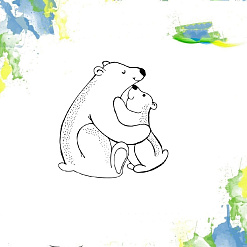 Штамп "Медведица с медвежонком", 4,1х4,3 см (Арт-кладовая)