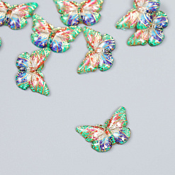 Акриловое украшение "Бабочка с золотыми точками. Зелёная", 1,5х2,3 см (АртУзор)